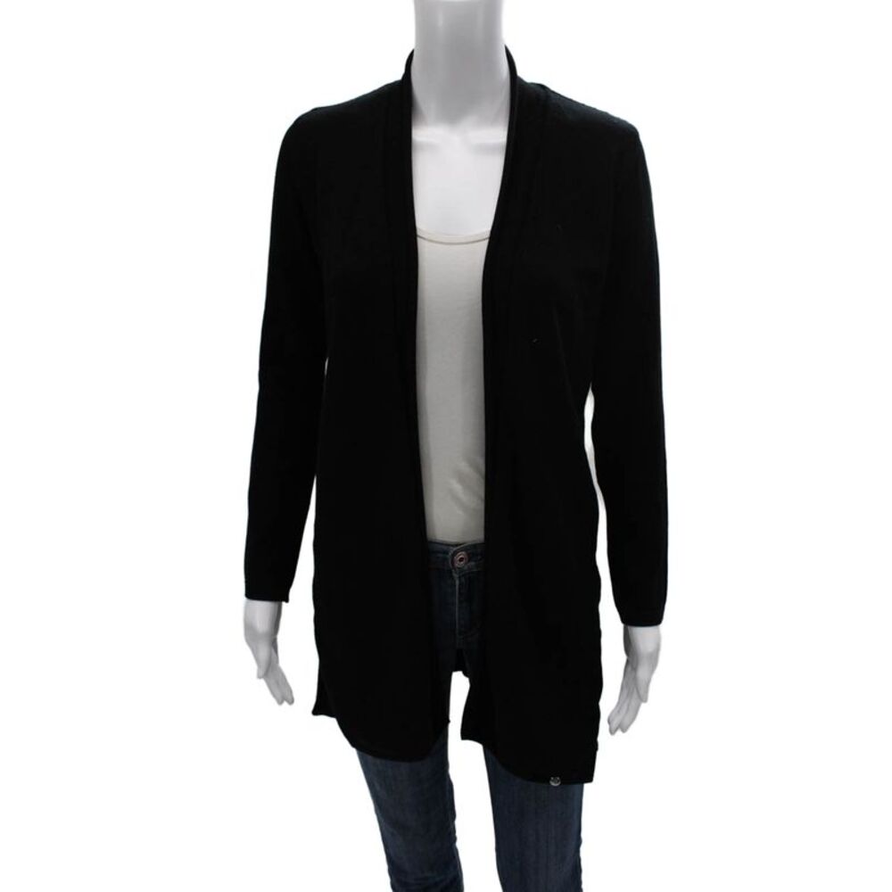 Biana Womens Cardigan Black Viscose Long Sleeve Size S